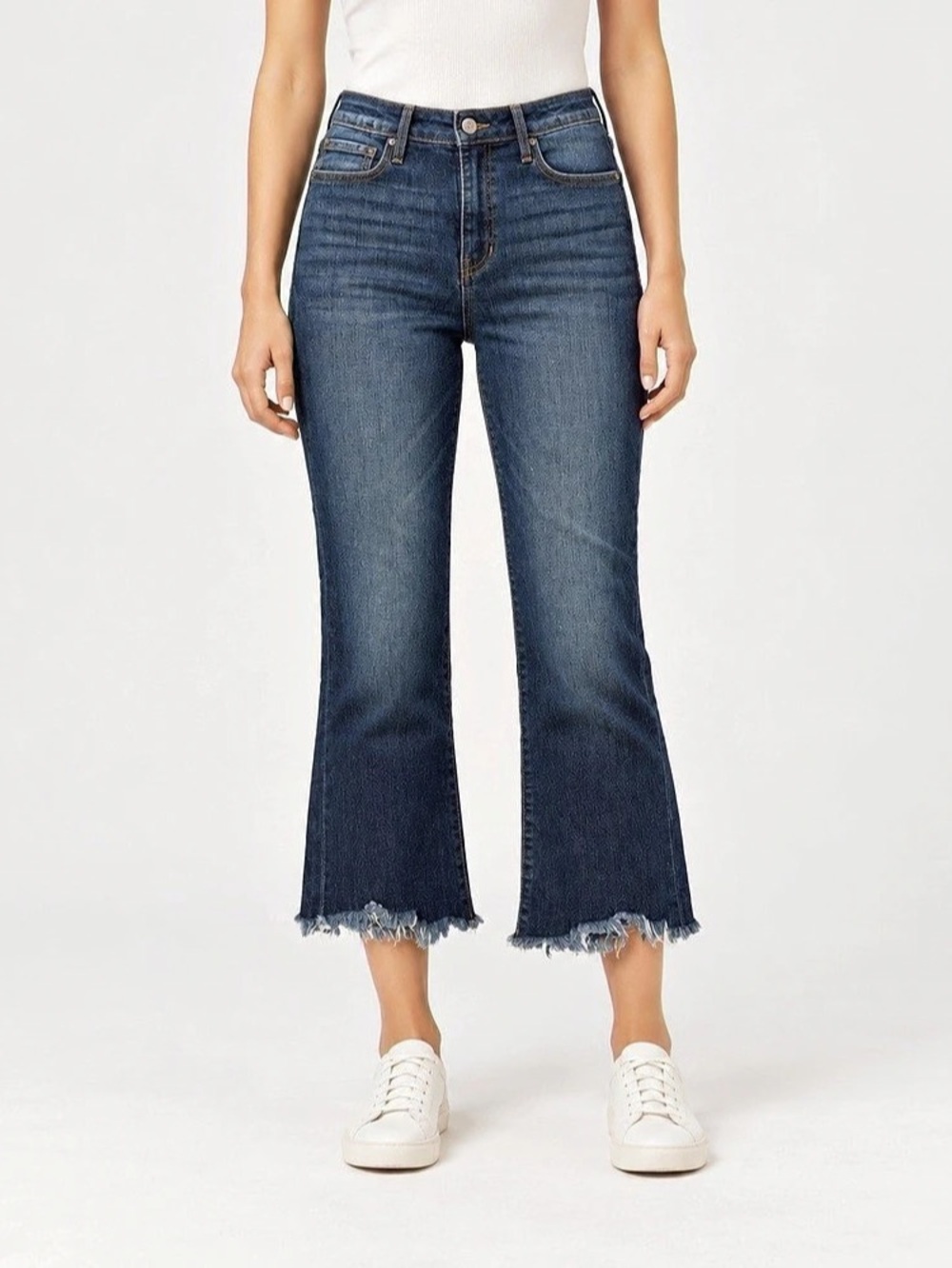 Cropped Flare Jeans Blue Size 6